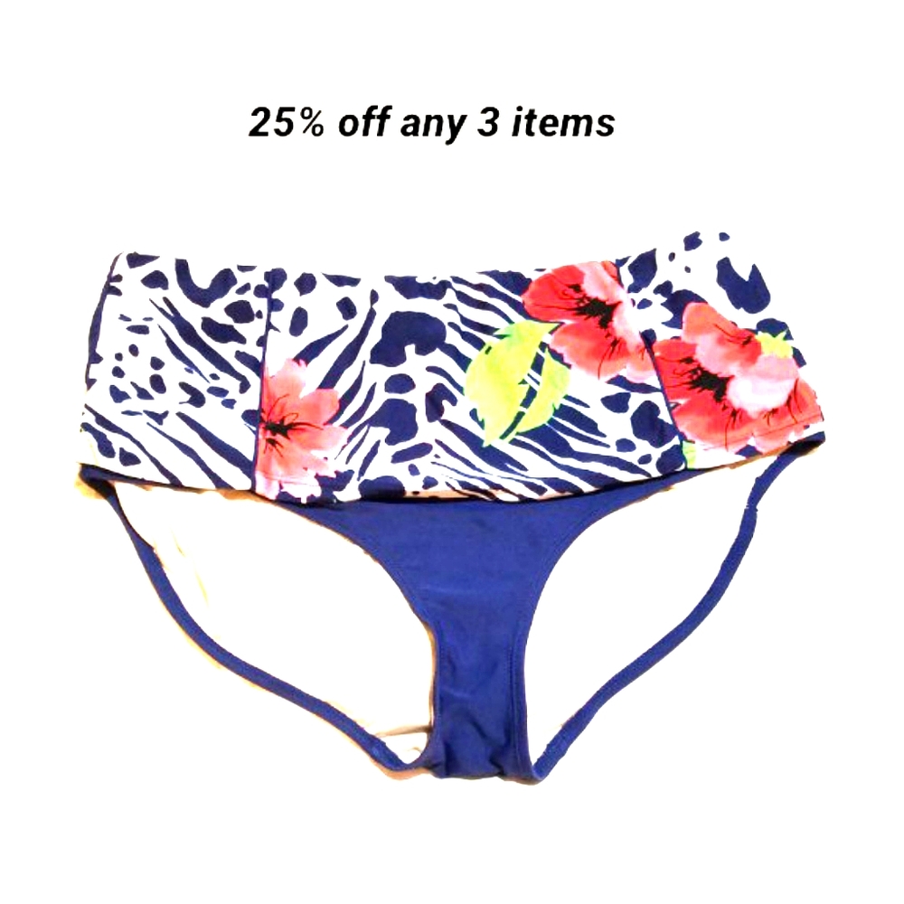 Bikini Bottom Size 10 Floral Supportive High Waist Beach Island Swimwear Pool